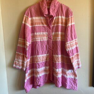 Habitat Striped Button Front Shirt 95% Cotton Women’s Size Small